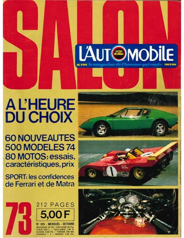 1973 LAUTOMOBILE MAGAZINE 329 FRANS, Boeken, Auto's | Folders en Tijdschriften