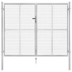 vidaXL Tuinpoort gegalvaniseerd staal 300x200 cm zilver, Verzenden, Nieuw