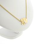 Gouden ketting met vaste hanger en diamant 0,03 ct. | 45cm, Gebruikt, Overige kleuren, Ophalen of Verzenden, Met edelsteen