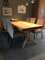 Set van 6 leren eetkamerstoelen - bruin leer - Echt leer, Mo, Huis en Inrichting, Overige kleuren, Nieuw, Leer, Ophalen of Verzenden