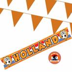 Oranje versiering buiten pakket 1x Holland banner 370x60 +.., Hobby en Vrije tijd, Feestartikelen, Nieuw, Ophalen of Verzenden