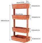 Verticaal Houten Tuinbed 4 Lagen met Ladder en Verstelbaar, Verzenden, Nieuw