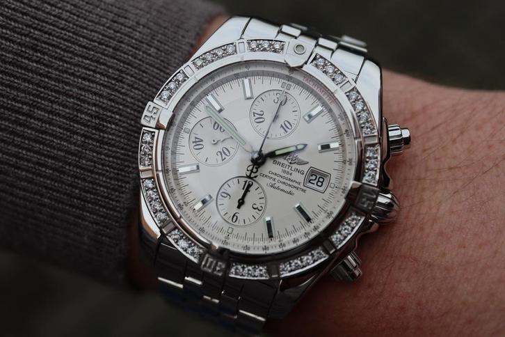 Horloge Breitling Evolution Diamond 04/2005 prachtige staat, Sieraden, Tassen en Uiterlijk, Horloges | Heren, Staal, Zo goed als nieuw