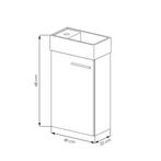 2dekans | Allibert Fonteinmeubel met wastafel - 40 x 68 x 22, Ophalen of Verzenden, Zo goed als nieuw