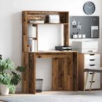 vidaXL Bureau met plank Oud hout 91 x 50 x 149 cm Bewerkt, Verzenden, Nieuw