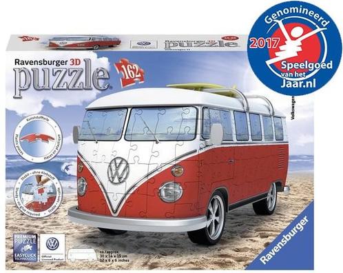 3D Puzzel - Volkswagen Bus (162 stukjes) | Ravensburger -, Hobby en Vrije tijd, Denksport en Puzzels, Nieuw, Verzenden