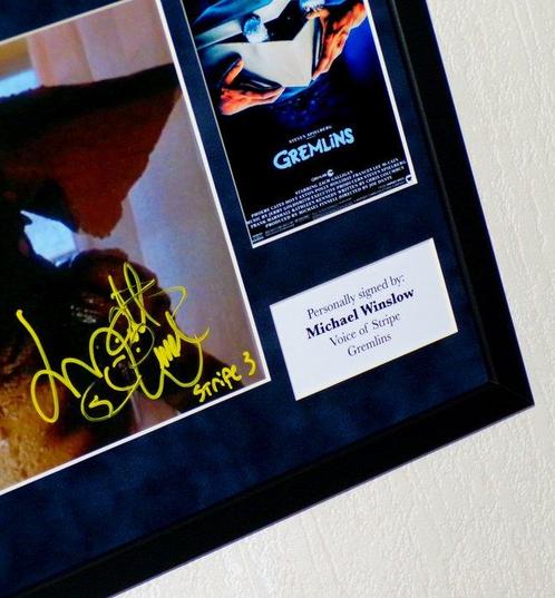 Gremlins - Michael Winslow (Stripe) Premium Framed, signed +, Verzamelen, Film en Tv