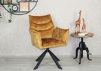 Eetkamerstoel Stan Okergeel velvet stof, 360 draaibaar!, Overige kleuren, Nieuw, Ophalen of Verzenden, Vijf, Zes of meer stoelen