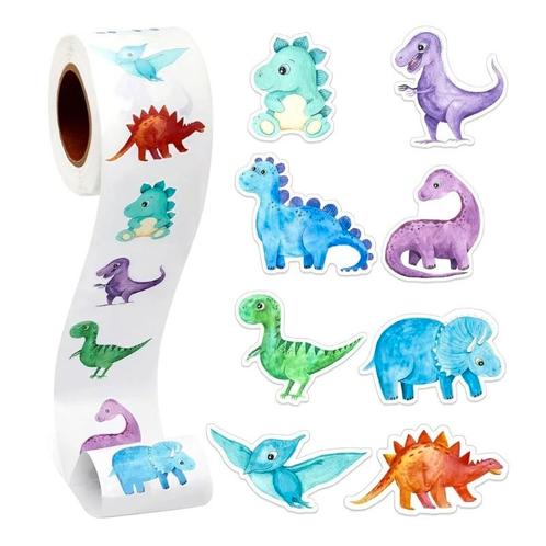 500 Stickers Op Rol - 2.5cm - Dinosaurussen Los -, Diversen, Cadeauverpakkingen, Verzenden