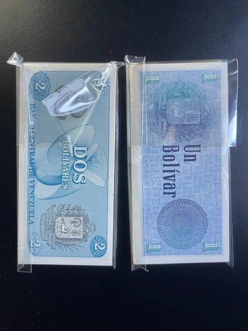 Venezuela. - 100 x 1 and 100 x 2 Bolívares - 1989 - Pick 68,, Postzegels en Munten, Munten | Nederland