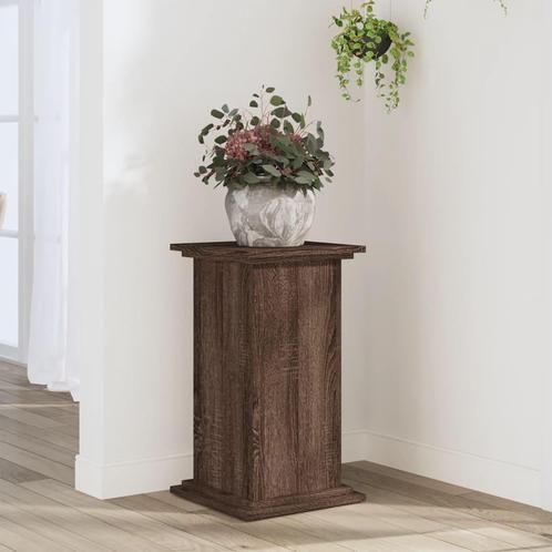 Plantenstandaard 33x33x60 cm bewerkt hout bruin eikenkleurig, Tuin en Terras, Overige Tuin en Terras, Nieuw, Verzenden