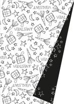 Inpakpapier Sinterklaaspapier Zwart Wit Doodles - Breedte 70, Diversen, Sinterklaas, Nieuw, Ophalen of Verzenden