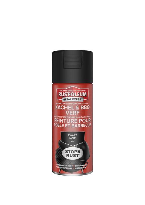 Rust oleum metal expert kachelverf en bbq verf 400 ml, zwart, Doe-het-zelf en Verbouw, Verf, Beits en Lak, Nieuw, Verzenden