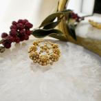 Vintage gouden broche met Zeeuwse knopen (Zeeuwse knoop), Goud, Gebruikt, Ophalen of Verzenden, Overige kleuren
