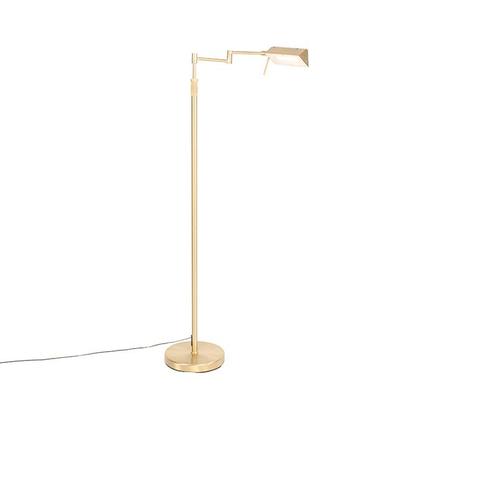Vloerlamp messing incl. LED met touch dimmer - Notia, Huis en Inrichting, Lampen | Vloerlampen, Nieuw, Overige materialen, 100 tot 150 cm