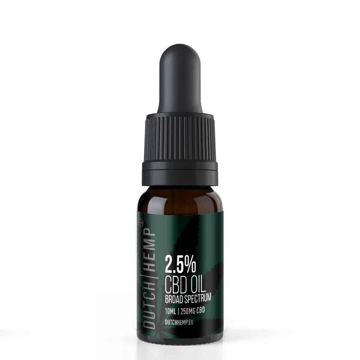 Dutch Hemp CBD olie broad spectrum 2.5% 10 ml 250 mg CBD, Sport en Fitness, Gezondheidsproducten en Wellness, Nieuw, Verzenden