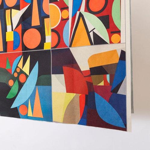 6 fantastische abstracte werken - Textiel (6) - 143 cm - 95, Antiek en Kunst, Kunst | Designobjecten