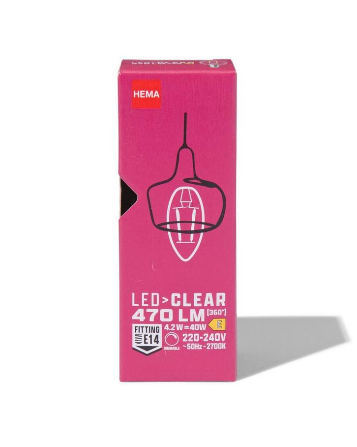 HEMA Led kaars clear E14 4.2W 470lm dim, Huis en Inrichting, Lampen | Overige, Nieuw, Verzenden