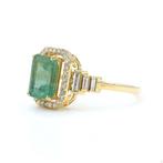 Cocktailring - 14 karaat Geel goud - 1.78ct. tw. Smaragd -, Sieraden, Tassen en Uiterlijk, Antieke sieraden