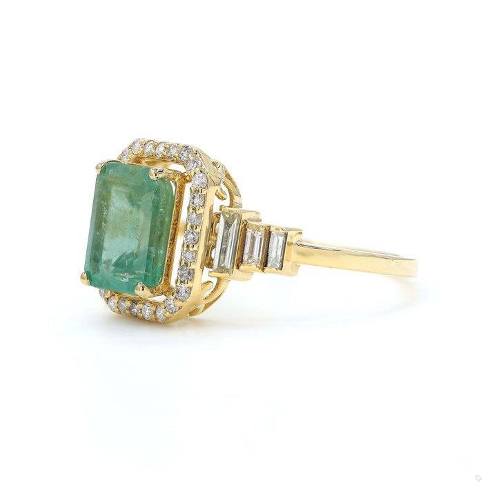 Cocktailring - 14 karaat Geel goud - 1.78ct. tw. Smaragd -, Sieraden, Tassen en Uiterlijk, Antieke sieraden