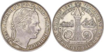 2 Vereinstaler, daalder 1857 A Österreich Ungarn Franz Jo...