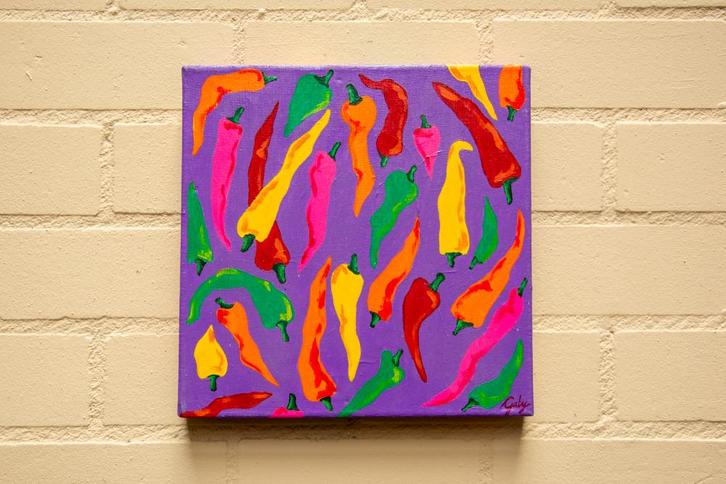 Vrolijk Peper Schilderij (Schilderijen), Antiek en Kunst, Antiek | Woonaccessoires, Ophalen of Verzenden