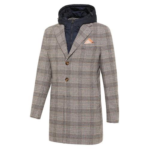 -40% Blue Industry  Blue Industry Ruit overjas met capuchon, Kleding | Heren, Jassen | Winter, Beige, Nieuw, Verzenden