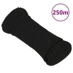 vidaXL Werktouw 4 mm 250 m polyester zwart, Verzenden, Nieuw