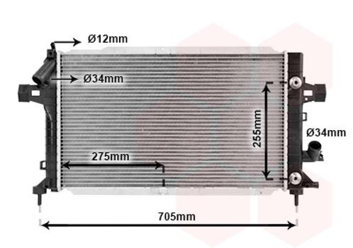 RADIATOR VOOR OPEL ASTRA H A04 2003-2007 1300278, Auto-onderdelen, Airco en Verwarming, Nieuw, Ophalen of Verzenden