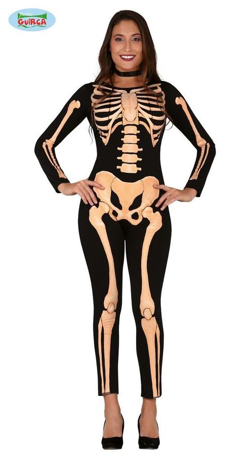 Skeleton Jumpsuit Halloween Dames, Kleding | Dames, Carnavalskleding en Feestkleding, Nieuw, Ophalen of Verzenden