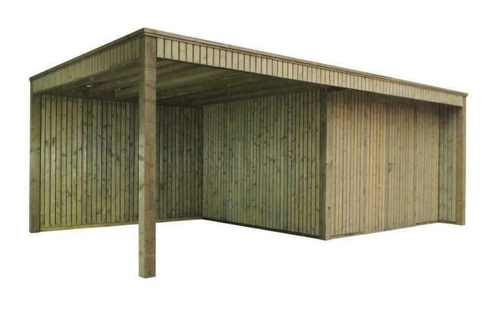 Tuinhuis met overdekt terras (jaloeziewanden) 3,63 x 6,24 m, Tuin en Terras, Tuinhuizen, 500 cm of meer, Nieuw, 200 tot 400 cm