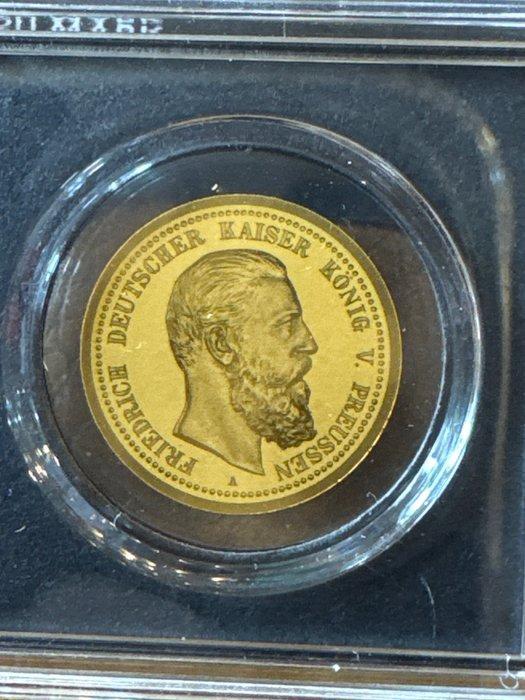 Duitsland. 20 Mark Königreich Preußen Friedrich III. 1888, Postzegels en Munten, Munten | Europa | Niet-Euromunten