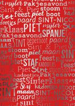 Inpakpapier Sint Handlettering Rood Metallic - Breedte 70 cm, Diversen, Sinterklaas, Nieuw, Ophalen of Verzenden