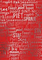 Inpakpapier Sint Handlettering Rood Metallic - Breedte 70 cm, Nieuw, Ophalen of Verzenden