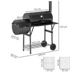 TRUUSK Stalen Houtskoolgrill BBQ Roker - Met Thermometer en, Tuin en Terras, Verzenden, Nieuw