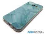 Galaxy S7 Edge Soft TPU Hoesje Marmer Design Azuurblauw, Telecommunicatie, Nieuw, Ophalen of Verzenden