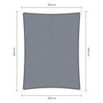 Rechthoek schaduwdoek - Grijs - Waterdicht - 3,0 x 4,0 m, Nieuw, Ophalen of Verzenden