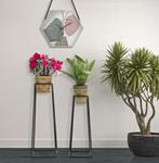 VAAS OUDERE VIERKANTE SET 2 STUKS CM Ø 23X70-20X60, Huis en Inrichting, Woonaccessoires | Vazen, Ophalen of Verzenden, Nieuw