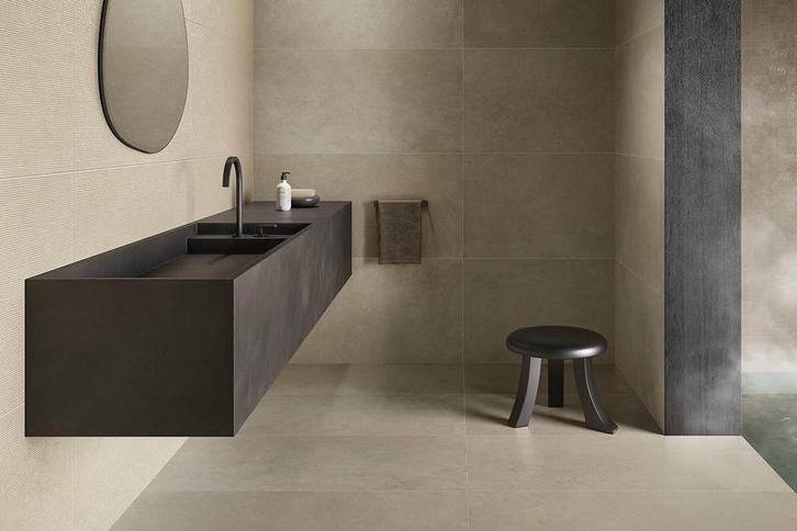 ACTIE! Zandkleurige vloertegel 80x80 cm OP=OP, Doe-het-zelf en Verbouw, Tegels, 60 cm of meer, 60 cm of meer, Nieuw, Keramiek