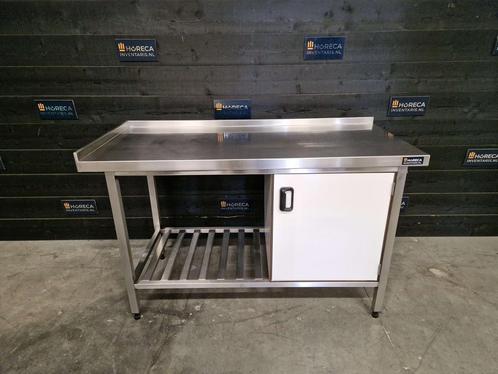 Werktafel | onderkast | RVS met trespa | wit | 153 cm, Zakelijke goederen, Horeca | Keukenapparatuur, Gebruikt, RVS Meubilair
