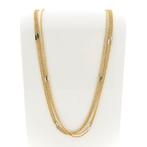 18 Krt. Bicolor gouden fantasie schakel ketting | 80 cm, Sieraden, Tassen en Uiterlijk, Kettingen, Ophalen of Verzenden, Gebruikt