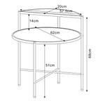 [en.casa] Bijzettafel Fyresdal 68xØ62 cm zwart en eikenkleur, Huis en Inrichting, Tafels | Bijzettafels, Verzenden, Nieuw