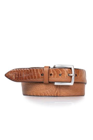 Struisvogel leren riem Cognac bruin NIEUW