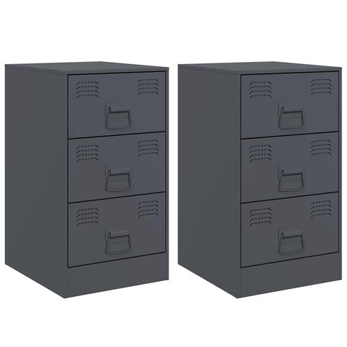 Nachtkastjes 2 st Antraciet - Retourdeal! 42% korting, Huis en Inrichting, Slaapkamer | Nachtkastjes, Nieuw, Metaal of Aluminium