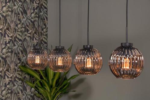 Lions Design Nova Hanglamp Smoke Glas 4 lichts, Huis en Inrichting, Lampen | Hanglampen, Ophalen of Verzenden