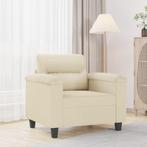 vidaXL Fauteuil 60 cm kunstleer crèmekleurig, Huis en Inrichting, Banken | Bankstellen, Eenpersoons, Verzenden, Nieuw, Leer