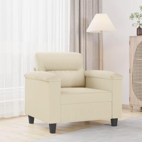 vidaXL Fauteuil 60 cm kunstleer crèmekleurig, Huis en Inrichting, Banken | Bankstellen, Nieuw, Minder dan 150 cm, Leer, Eenpersoons