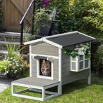 TRUUSK Houten Kattenhuis, Buitenkattengrot Kleindierhuis Met, Dieren en Toebehoren, Katten-accessoires, Verzenden, Nieuw