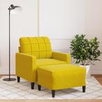 vidaXL Fauteuil met voetenbank 60 cm fluweel geel, Huis en Inrichting, Verzenden, Nieuw, Eenpersoons, Stof