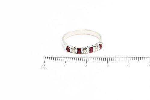 Ring - 18 karaat Witgoud Robijn - Diamant, Sieraden, Tassen en Uiterlijk, Ringen
